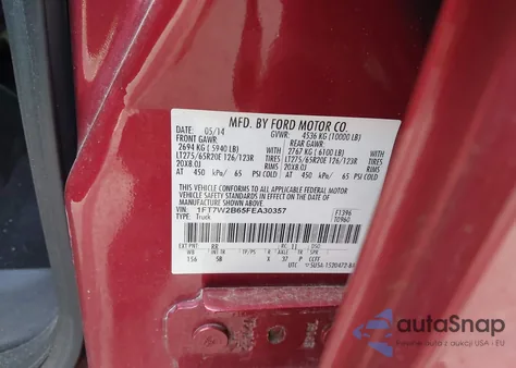 2015 Ford F-250 Lariat from USA, damaged, VIN 1FT7W2B65FEA30357